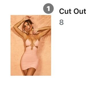 Oh Polly Blush Pink Ruched Dress